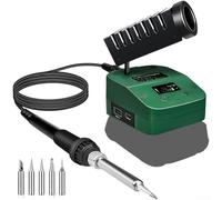 Saldatore senza fili 18V Alimentato a batteria con controllo della temperatura Riscaldamento rapido Doppia porta di ricarica USB Funzione di memoria Spegnimento automatico per casa giardino officina