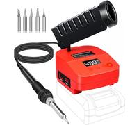 Saldatore senza fili per batteria Einhell da 18 V a riscaldamento rapido, stazione di saldatura digitale elettrica con porte di ricarica USB e tipo C, kit di saldatore portatile regolabile per fai da