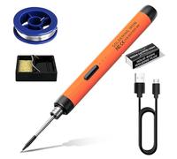 Saldatore senza fili, set di 3 modalità, set di saldatori a batteria USB, 300 ℃-450 ℃, temperatura regolabile, saldatore con 2 punte di ricambio per saldatore e filo per saldatura per lavori elettrici