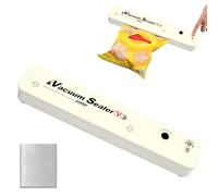 Saldatore Sottovuoto Compatto | Elettrico Ermetico Portatile Riutilizzabile | Macchina Da Imballaggio Sottovuoto Per Alimenti Compatti,Per Cucina Frigo Casa Viaggio Carne Cruda Frutti Di Mare Frutta