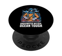 Saldatore Subacqueo Duro come l'Oceano Lavoro in Profondità PopSockets PopGrip Adesivo
