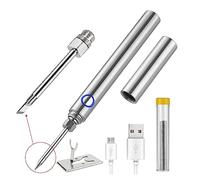 Saldatore wireless da 15 W USB ricaricabile, mini saldatore portatile, kit strumenti di saldatura for riparazione microelettronica con coperchio Saldatura(Silver- Tip K)