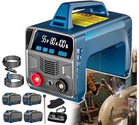 Saldatrice A Batteria Da 160 A, 6000 MAh, Saldatrice A Elettrodo Inverter Digitale, Saldatrice Portatile Senza Fili, Integra Un Display LED Visibile Alla Luce Solare(Fourbatteries)