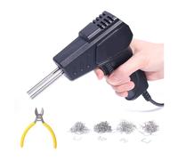 Saldatrice For Plastica, Pistola For Chiodi A Caldo Da 70 W, Saldatore, Punti Metallici, Kit Di Riparazione Paraurti, Attrezzi For Auto, Cucitrice A Caldo Facile e Potente(Black,SET 02)