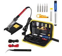 saldatrice, Kit saldatore digitale con temperatura regolabile, schermo di visualizzazione, stagno for saldatura e punte for for lavori riparazione per saldatura dei metalli, rimozione della ruggine