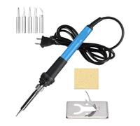 saldatrice, Kit saldatore elettrico da 60 W con temperatura regolabile e punte for lavori di riparazione portatili per saldatura dei metalli, rimozione della ruggine