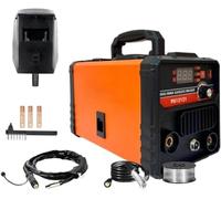 Saldatrice Multifunzione IGBT Inverter MMA + MIG Filo Continuo NO GAS 350A con Display Digitale Ventola di Raffreddamento Saldatrice Portatile Saldatura MIG MMA include Maschera, Torcia e Bobina