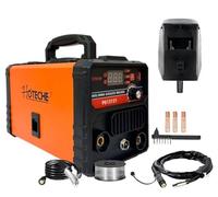 Saldatrice Multifunzione IGBT Inverter MMA + MIG Filo Continuo NO GAS 400A con Display Digitale Ventola di Raffreddamento Saldatrice Portatile Saldatura MIG MMA include Maschera, Torcia e Bobina
