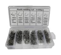 Saldatrice per plastica Kit di punti metallici per saldatrice a caldo per paraurti, parafanghi, 3000/1200/600 pezzi per riparazione plastica 2-in-1 Saldatrice Plastica(Grey 600pcs)