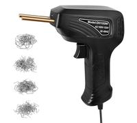 Saldatrice per plastica Kit di riparazione per plastica con pistola saldatrice e 200 chiodi per saldatura, riscaldamento rapido per chiodi incrinati cucitrice calda(Black)