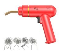 Saldatrice per plastica Kit di saldatura per plastica WeldeGun senza fili da 200 W, kit di riparazione paraurti ricaricabile tramite USB, 400/1200 pezzi di cucitrice a caldo(Red)