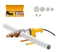 Saldatrice per tubi in plastica con 6 teste di taglio, diametro della matrice: 20 mm/25 mm/32 mm/40 mm/50 mm/63 mm, regolazione della temperatura 0-380 °C per PPR/PE/PP/Pb, 850 W 220 V