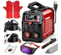 Saldatrice portatile 110 V 2 in 1 e TIG, inverter IGBT 20-135 A, mini saldatore con avviamento a caldo, potenza dell'arco e anti graffio per
