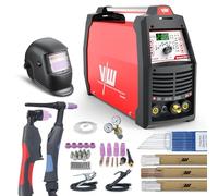 Saldatrice Taglio Plasma 3 in 1 NewYork 2500 Kit Completo: AC/DC TIG 200A per Alluminio, MMA 170A, Plasma 50A, IGBT, Display, 9 Memorie, con Elmetto - VECTOR WELDING