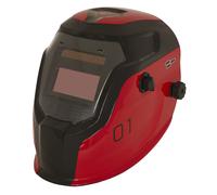 Saldatura Casco Auto Oscurante - Paralume 9-13 - Rosso - Sealey PWH1 Nuovo
