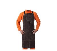 Saldatura del grembiule isolamento a calore diviso in pelle lavoro protettivo grembiuli resistenti a fiamma ai vestiti for la sicurezza sul posto di(Carbon brown,91cm x 58cm)