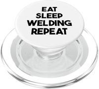 Saldatura divertente - Eat Sleep Welding Repeat PopSockets PopGrip per MagSafe