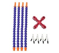 Saldatura Helping Hands 4 armi flessibili in alluminio in lega di terza mano di terza mano con clip da 4 pezzi per la modellazione della riparazione del montaggio di gioielli (Rosso)