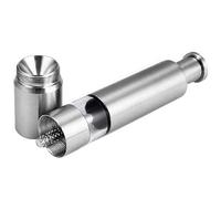 sale e pepe a mano - Set macinino con pulsante a pressione, asta e base in acciaio, shaker a mano singola, strumento manuale per condimento | Elegante dispenser a pressione per