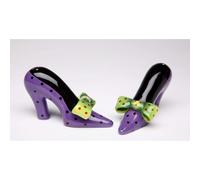 Sale e pepe con tacco viola da 4,25"""" e fiocchi a pois verdi