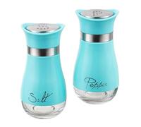 Sale e Pepe Set in Vetro, Saliera e Pepiera, Barattolo Sale Grosso e Fino, Porta Sale Grosso e Fino per in Cucina, BBQ, Lavabili in Lavastoviglie (Blu)