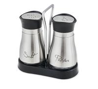 Sale e Pepe Set in Vetro, Saliera e Pepiera, Barattolo Sale Grosso e Fino, Porta Sale Grosso e Fino per in Cucina, BBQ, Lavabili in Lavastoviglie (Argento)