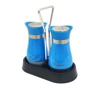 Sale e Pepe Set in Vetro, Saliera e Pepiera, Barattolo Sale Grosso e Fino, Porta Sale Grosso e Fino per in Cucina, BBQ, Lavabili in Lavastoviglie (Blu Scuro)