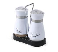 Sale e Pepe Set in Vetro, Saliera e Pepiera, Barattolo Sale Grosso e Fino, Porta Sale Grosso e Fino per in Cucina, BBQ, Lavabili in Lavastoviglie (Bianco)