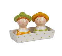 Sale E Pepiera Set Casa di Campagna 13x9cm Bianco Verde Arancione FORMANO F25
