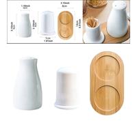 Sale e shaker con vassoio, shaker per spezie da fattoria per barbecue,