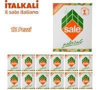 Sale Italkali 12 Pezzi x 1Kg - A Scelta tra Fino e Grosso, Naturale e Iodato