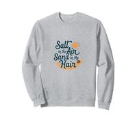Sale Nell'Aria Sabbia nei Miei Capelli Spiaggia Estate Felpa, Unisex per Adulti, Grigio Melange, M