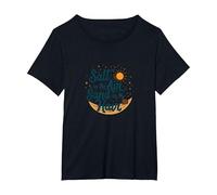 Sale Nell'Aria Sabbia nei Miei Capelli Spiaggia Estate Maglietta, Donna Plus-Size, Nero, 1X