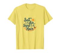 Sale Nell'Aria Sabbia nei Miei Capelli Spiaggia Estate Maglietta, Uomo, Limone, 3XL