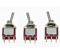 Salecom 3 x Dpdt 6 pin 2 posizione della chitarra mini interruttore a levetta auto/barca interruttori