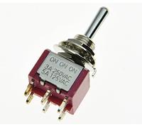 SALECOM - 5 mini interruttori a levetta DPDT a 6 pin a 3 vie on/on/on, per chitarra, per auto/barca