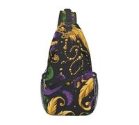 Salelf Mardi Gras Borsa a tracolla Borsa a tracolla Mardi Gras Borsa a tracolla Mardi Gras Pack Viaggi Escursionismo Daypack per donne uomini, nero, Taglia unica