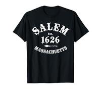 Salem 1626 Massachusetts MA Vintage Halloween Witch Costome Maglietta