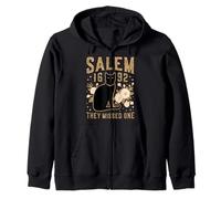 Salem 1692 Hanno Perso Un Gatto di Halloween Salem Witch Trials Felpa con Cappuccio