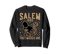 Salem 1692 Hanno Perso Una Strega processo Strega Gatto Nero Luna Strega Felpa