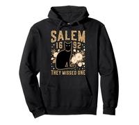 Salem 1692 Hanno Perso Una Strega processo Strega Gatto Nero Luna Strega Felpa con Cappuccio