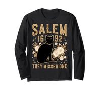 Salem 1692 Hanno Perso Una Strega processo Strega Gatto Nero Luna Strega Maglia a Manica