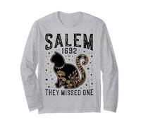 Salem 1692 Hanno Perso Una Strega processo Strega Gatto Nero Luna Strega Maglia a Manica