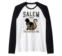 Salem 1692 Hanno Perso Una Strega processo Strega Gatto Nero Luna Strega Maglia con Maniche Raglan