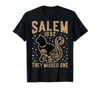Salem 1692 Hanno Perso Una Strega processo Strega Gatto Nero Luna Strega Maglietta