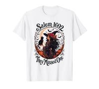 Salem 1692 Si Sono persi Una Strega di Halloween Black Cat Moon Maglietta