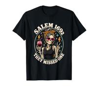 Salem 1692 Si Sono persi Uno Scheletro da Strega di Halloween Maglietta