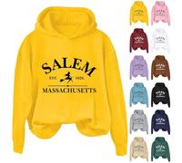 Salem Felpe con cappuccio per Halloween da donna divertenti felpe da strega taglie forti costumi di Halloween a maniche lunghe top pullover alla moda abbigliamento festival abiti, Marina Militare