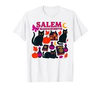 Salem Massachusetts Witchy Gatti Neri e zucche Maglietta