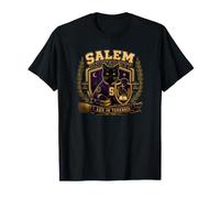 Salem University Black Cat Corvo Crest Dark Academia Magic Maglietta